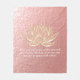 Rose Gold Lotus Yoga Medizin Lehrinstruktor Zitate Fleecedecke