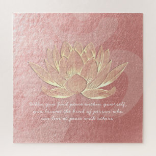 Rose Gold Lotus Yoga Medizin Lehrinstruktor Zitate Puzzle