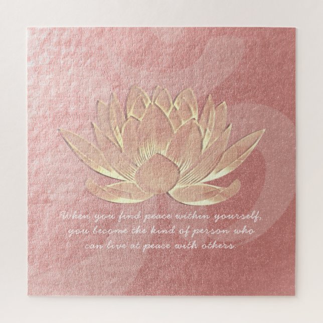 Rose Gold Lotus Yoga Medizin Lehrinstruktor Zitate Puzzle (Vertikal)