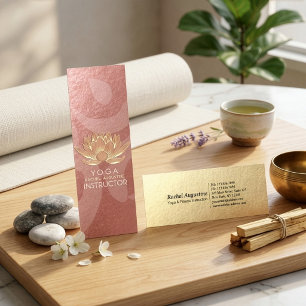 Rose Gold Lotus Yoga Mini Visitenkarte