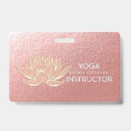 Rose Gold Lotus Yoga Studio Meditation Instructor Ausweis