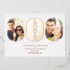 Rose Gold Love Quote Wedding 2 Photos Couple Folieneinladung