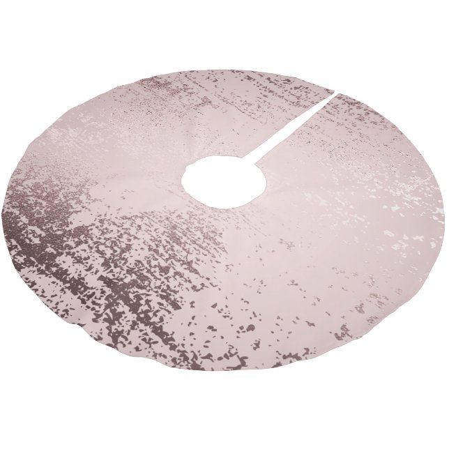 Rose Gold Luxuriöses Metalldesign Polyester Weihnachtsbaumdecke (Schrägansicht)