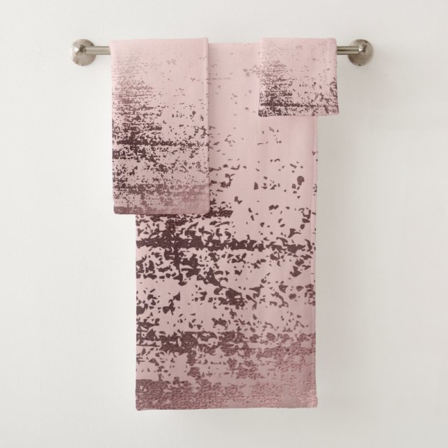 Rose Gold Luxus Design Badhandtuch Set (Insitu)