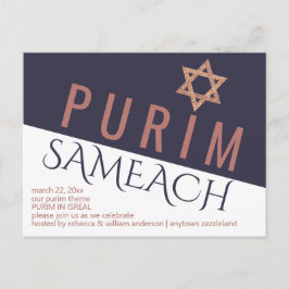 Rose Gold Magen David Star Modernes Purim Holiday Postkarte