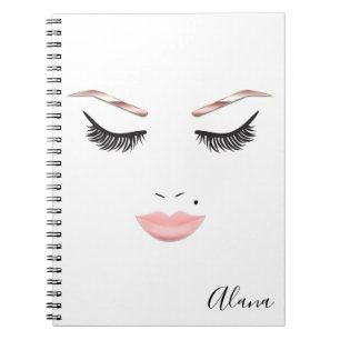 Rose Gold Make-up Gesicht Augenbrauen Lippen Glamo Notizblock