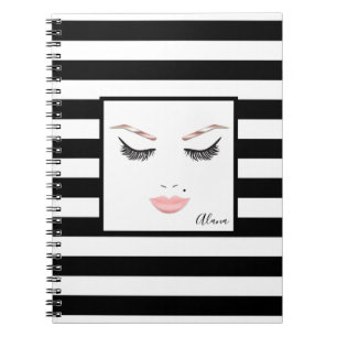 Rose Gold Make-up Gesicht Augenbrauen Lippen Glamo Notizblock