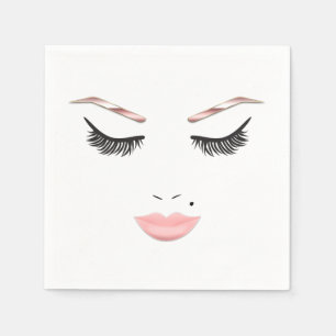 Rose Gold Make-up Gesicht Augenbrauen Lippen Glamo Serviette