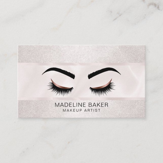 Rose Gold Makeup Artist Eyelash Extension Visitenkarte (Vorderseite)