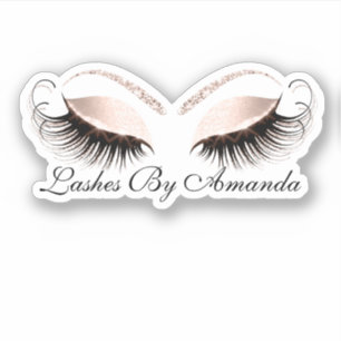 Rose Gold Makeup Artist Lashes Pink Aufkleber