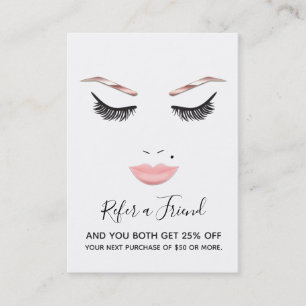 Rose Gold Makeup Face Lashes Visitenkarte
