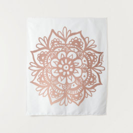Rose Gold Mandala Art Pink Blume Wandteppich
