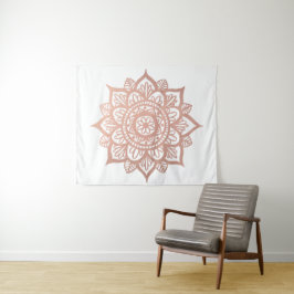Rose Gold Mandala Blume Wandteppich