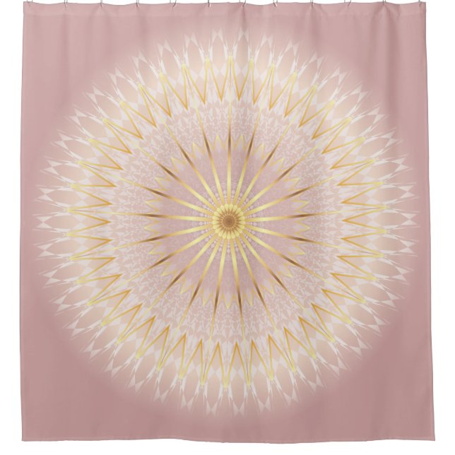 Rose Gold Mandala Duschvorhang (Vorderseite)