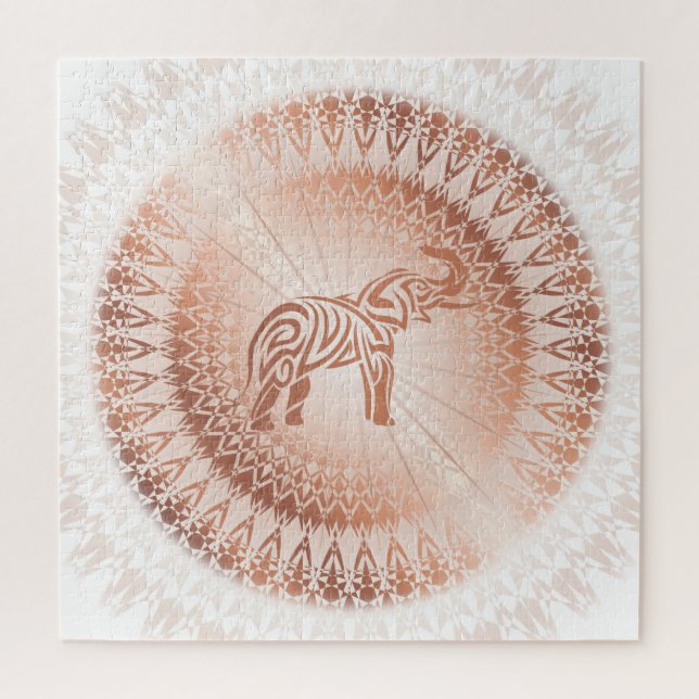 Rose Gold Mandala Elephant Puzzle (Vertikal)