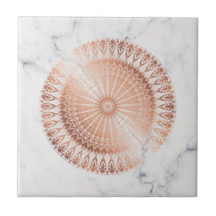 Rose Gold Mandala Grauer Marmor Fliese
