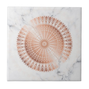 Rose Gold Mandala Gray Marble Fliese