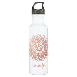 Rose Gold Mandala Individuelle Name Edelstahlflasche