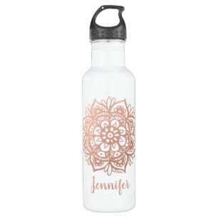 Rose Gold Mandala Individuelle Name Edelstahlflasche