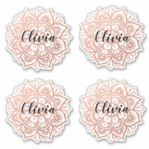 Rose Gold Mandala Individuelle Name Sticker