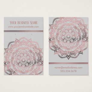 Rose Gold Mandala Light Grau Earring Display Cards