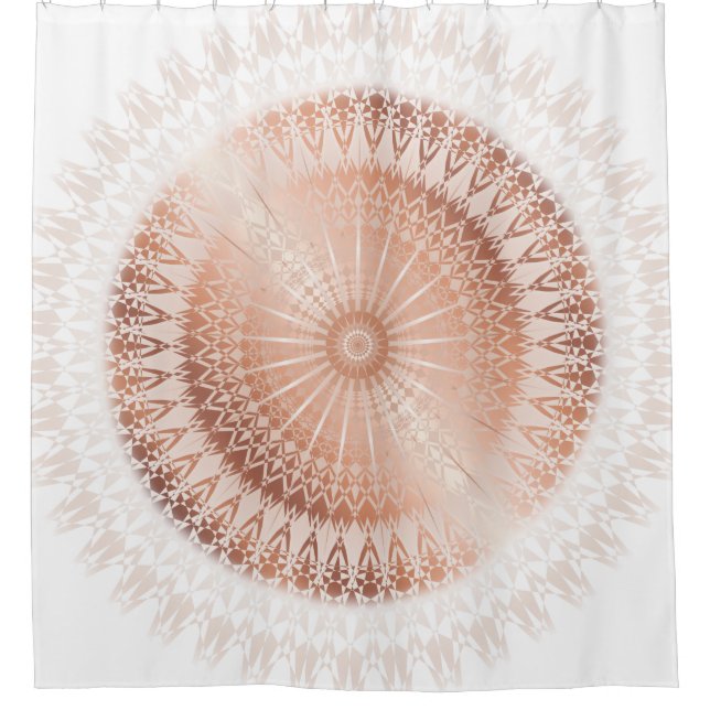 Rose Gold Mandala Moderne Duschvorhang (Vorderseite)