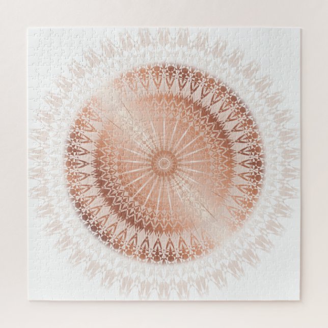 Rose Gold Mandala Moderne Geometrie Puzzle (Vertikal)