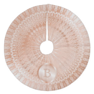 Rose Gold Mandala Monogram Fleece Weihnachtsbaumdecke