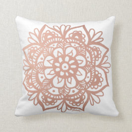 Rose Gold Mandala Rosa Blume Kissen