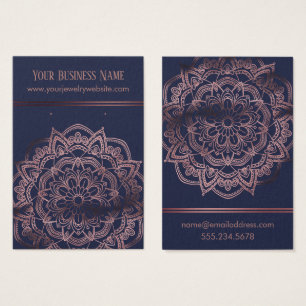 Rose Gold Mandala über Navy Earring Display Cards
