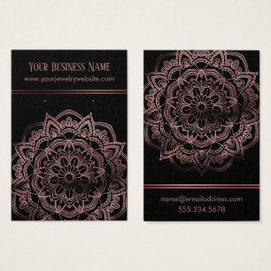 Rose Gold Mandala über schwarze Ohrring-Display-Ka
