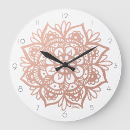 Rose Gold Mandala Wall Clock Große Wanduhr