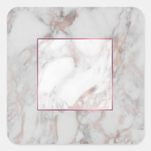 Rose Gold Marble benutzerdefinierte Elegant Blank Quadratischer Aufkleber