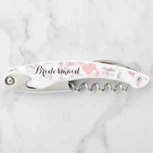 Rose Gold Marble Brautparty Girly Bridesmaid Kellnermesser