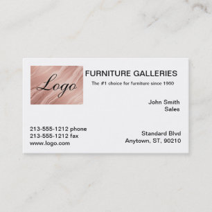 Rose Gold Marble Classic Logo Visitenkarte