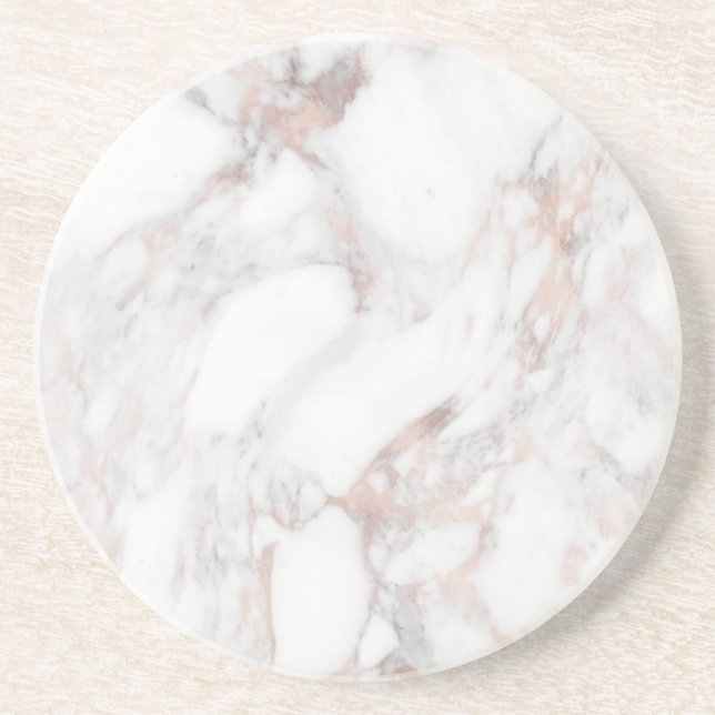 Rose Gold Marble Elegante Trendy Template Getränkeuntersetzer (Vorne)