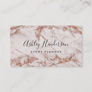 Rose Gold Marble Event Planner Visitenkarte