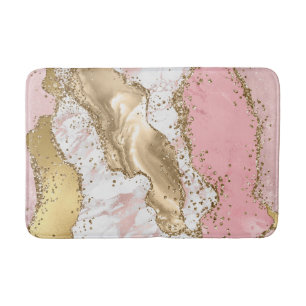 Rose Gold Marble Glitzer Agate Badematte