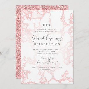 Rose Gold Marble Glitzer Corporate Grand Opening  Einladung