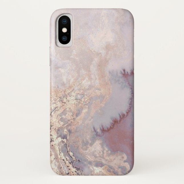 Rose Gold Marble Glitzer Design Case-Mate iPhone Hülle (Rückseite)