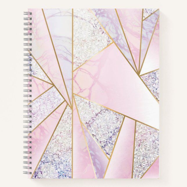 Rose Gold Marble Glitzer wie SpiralNotebook Notizbuch (Vorderseite)