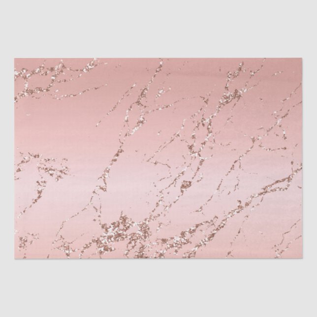 Rose Gold Marble Glitzy Glitzer Wedding Seidenpapier (Vorderseite)