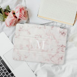 Rose Gold Marble Monogram iPad Air Hülle<br><div class="desc">Custom-designed iPad cover featuring modern rose gold pink marble design with personalized monogram..</div>