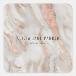Rose gold marble unique elegant professional quadratischer aufkleber