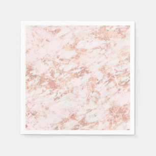 Rose Gold marbled Elegante Moderne Hochzeit Serviette