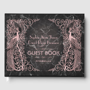 Rose Gold Marmor Art Deco Gästebuch
