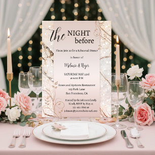 Rose Gold Marmor Blumen Probeessen Einladung