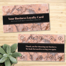 Rose Gold Marmor Business Loyalty Punch Card