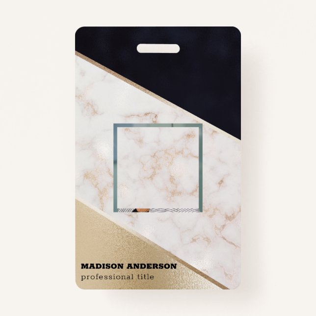 Rose Gold Marmor Champagner Textur Ausweis (Vorderseite)