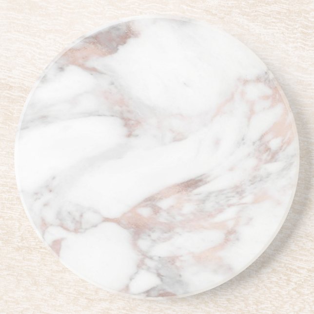 Rose Gold Marmor Elegantes Template Trendy Round Getränkeuntersetzer (Vorne)